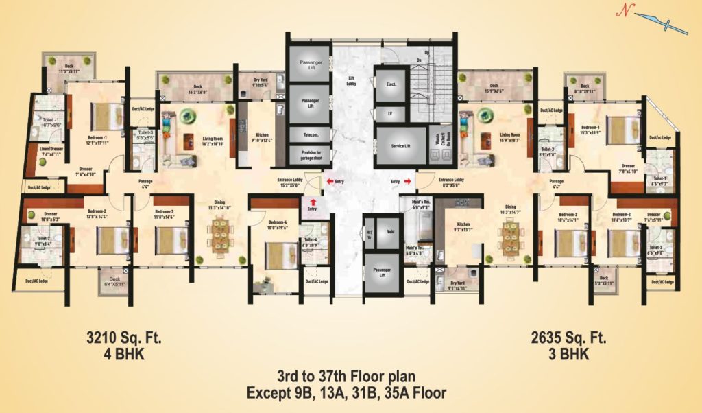 SNN Clermont Floor Plan 3 & 4 Bedroom Apartments Sky Villas Bengaluru