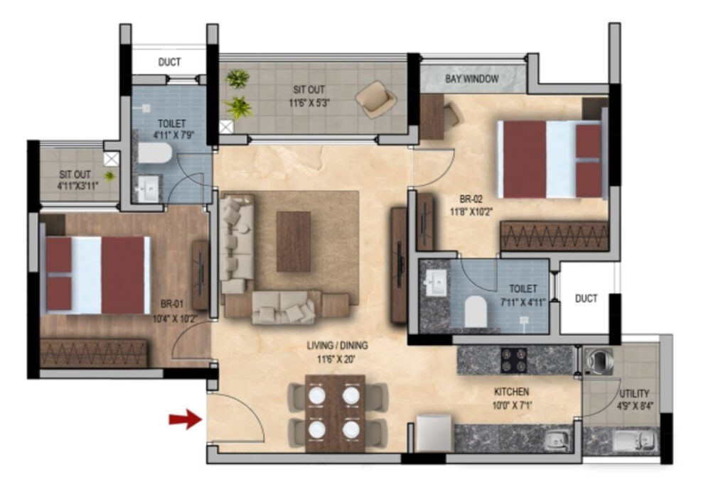 snn-felicity-2bedroom-plan